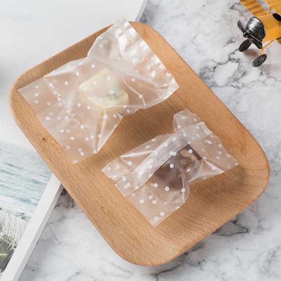 100 шт./уп. Машинные прозрачные пакеты с запайкой Водонепроницаемые пластиковые пакеты с белыми точками Пакеты для вакуумного запайщика Печенье