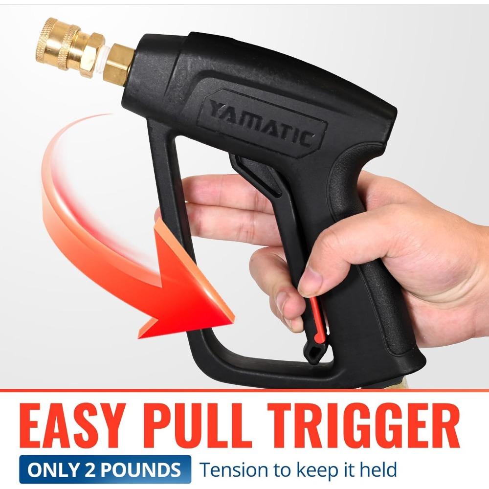YAMATIC Pressure Washer Gun with Foam Cannon, 4000 PSI Car Washer Foam Blaster with 1/4 Quick Connect, 5 Power Washer Nozzle Tip