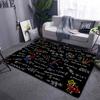 Education Scientific Formulas World Map Rug Washable Floor Lounge Rug Large Area Carpets Non Slip Teenager 'S Kids Room Decor Mat