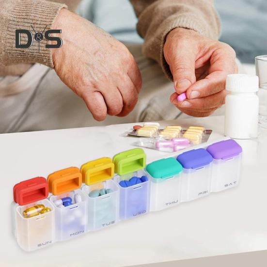 Еженедельный органайзер для таблеток с магнитом, 7-дневный, 1 раз в день, дозатор лекарств, портативный держатель для контейнеров для таблеток, аптечка большой емкости для