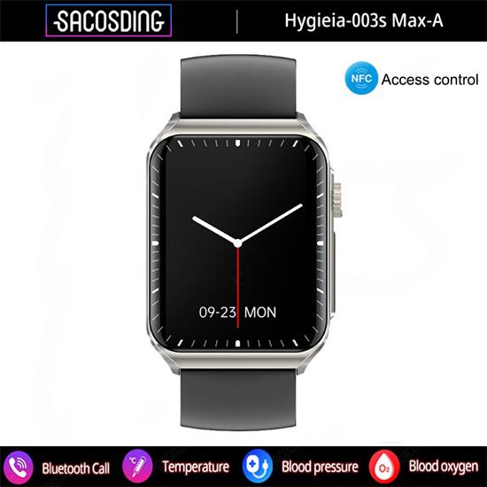 SACOSDING Hygieia-003s Max-A Bluetooth Call Смарт-часы 320*380 HD 1,85-дюймовый экран ЭКГ + ВСР + NFC Многофункциональные спортивные часы IP67 Водонепроницаемые умные часы