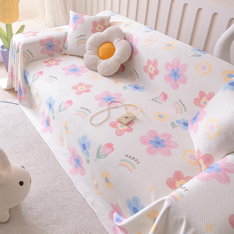 Летний крутой чехол для дивана, полотенце, новая подушка для дивана из ледяного шелка, летнее универсальное одеяло для дивана