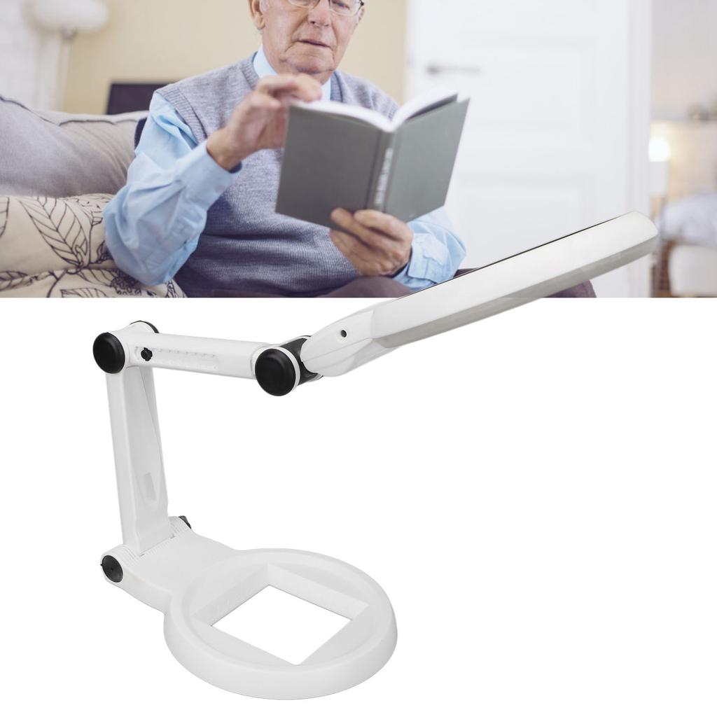 Настольная лупа 120 мм Регулируемая Твердость 5H Складная Паяльная лупа с 21 светодиодом для чтения Вышивки