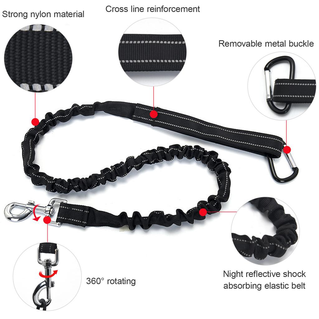 Сумка на пояс для поводка для собак Hands Free, светоотражающая поясная сумка с выдвижными эластичными ремнями, дозатор пакетов для фекалий