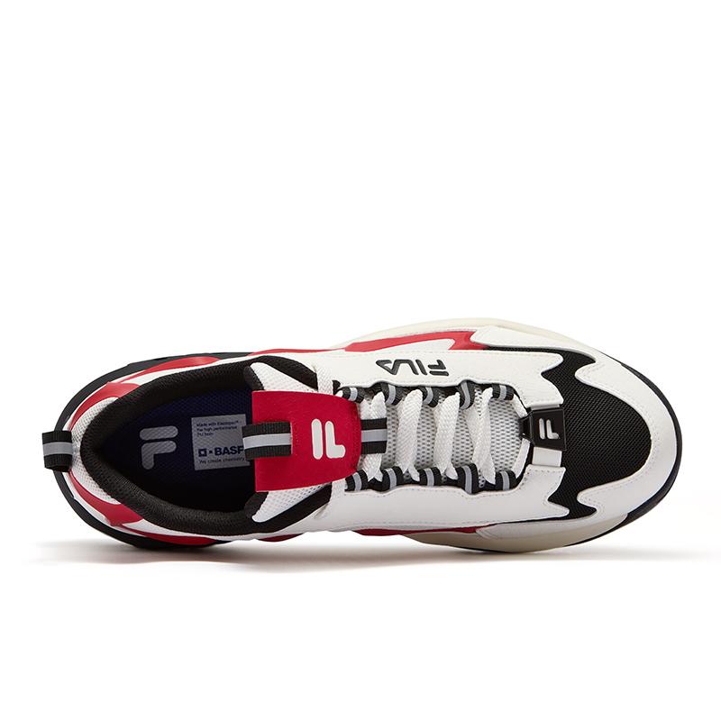 Fila Fusion Шокирующие Электрические Кроссовки Ретро Удобные Универсальные Баскетбольные Кроссовки Мужские кеды Белый Красный T12M533201FSB