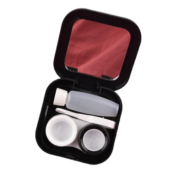 Футляр для контактных линз, удобный для путешествий, яркий цветной прозрачный принт, набор контейнеров для контактных линз с бутылочкой для раствора, пинцетом для использования на открытом воздухе