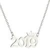 Year Necklace Lobster Clasp Smooth Surface Stainless Steel Chic Lobster Clasp Birth Year Necklace Charm Gift