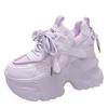 Fashion 9.5cm Autumn Spring Chunky Sneakers Women Lace Up Non-slip Platform Sports Shoes Thick Bottom Shoes Female Heels Casual Sneakers