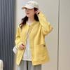 Women's Plus Size Korean Style Fleece-Lined Sweatshirt Long Sleeve Cardigan Jacket Loose Slimming Versatile Casual Baseball Jacket for Autumn