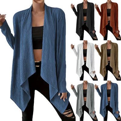 Женская повседневная мода темперамент свободный кардиган вязаный жакет