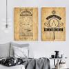 Vintage Wizarding-World Magical Chart Poster Wands Divination Magic School Canvas Painting Wall Art Dark Academy Dorm Home Decor