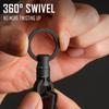 KeyUnity KM13 BK Титановый брелок для ключей с вращающимся быстросъемным соединителем 360°, Неразделяемый, С кольцом, Легкий, Компактный,