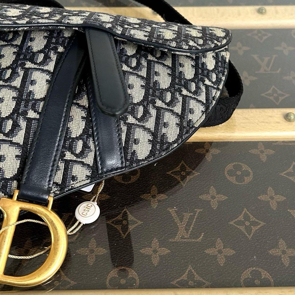[Pre-Owned] Dior Mini Saddle Bag 'Blue Dior Oblique Jacquard' - Excellent #1VEM4H0