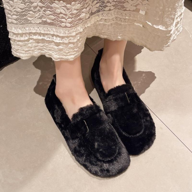 Женская обувь Осенние повседневные женские кроссовки Лоферы Меховые туфли на плоской подошве с круглым носком и бантом Осень-зимние туфли-мокасины с застежкой-молнией Платье Новое