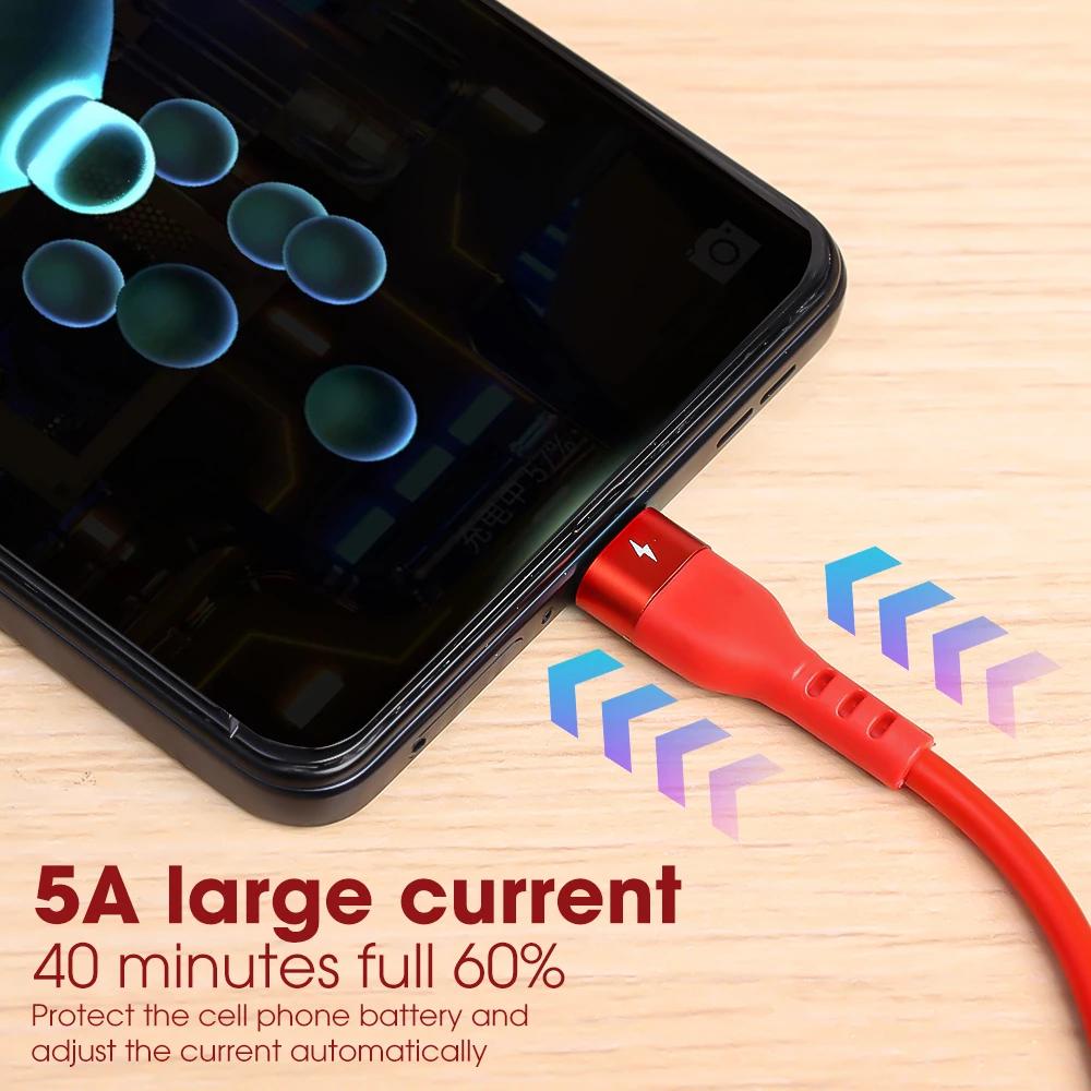 Выдвижной кабель USB-C 5A для быстрой зарядки, кабель для передачи данных, автомобильный пружинный спиральный кабель типа C для универсального Android, телескопический шнур USB