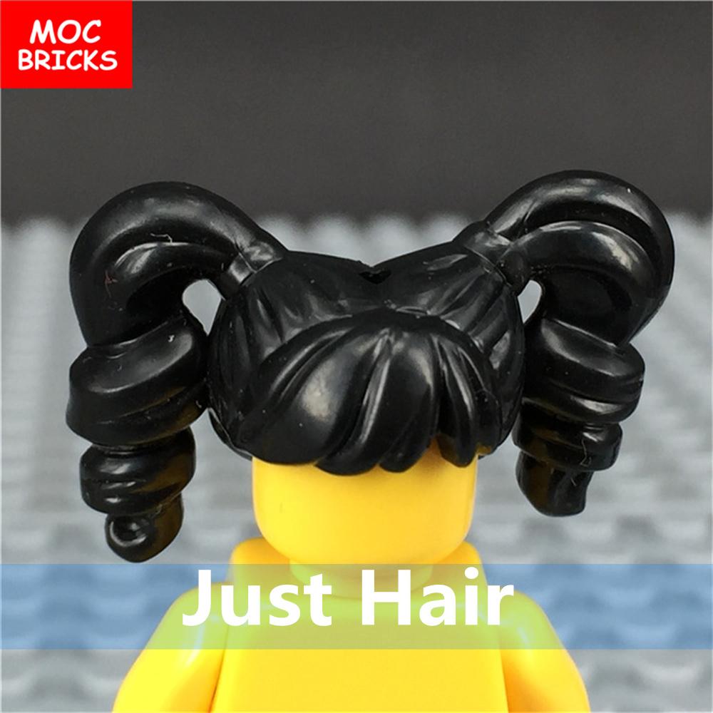 Нетоксичные 5 шт./лот Детали Moc Кирпичики Женские Волосы Собранные Частицы Строительные Блоки Аксессуары Детские Игрушки Пластиковые Куклы