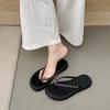 Fashion Summer New Women's Flip-flops Outdoor Flat Beach Slippers Women Shoes Chain Non-Slip Women Soft Bottom Slippers Zapatos De Mujer
