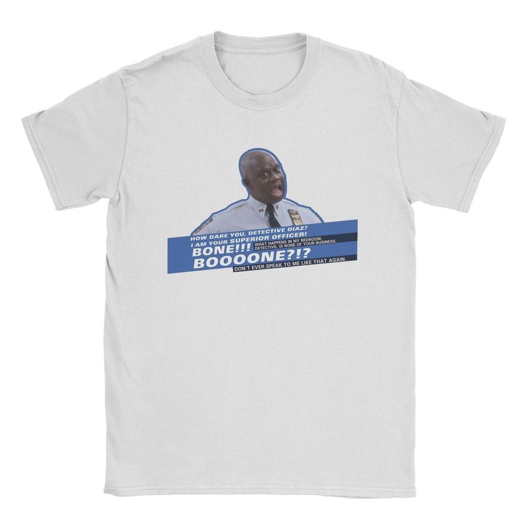 Vintage Brooklyn Nine Nine BONE T-Shirts for Men O Neck 100% Cotton T Shirts Captain Holt Short Sleeve Tees Printed Tops