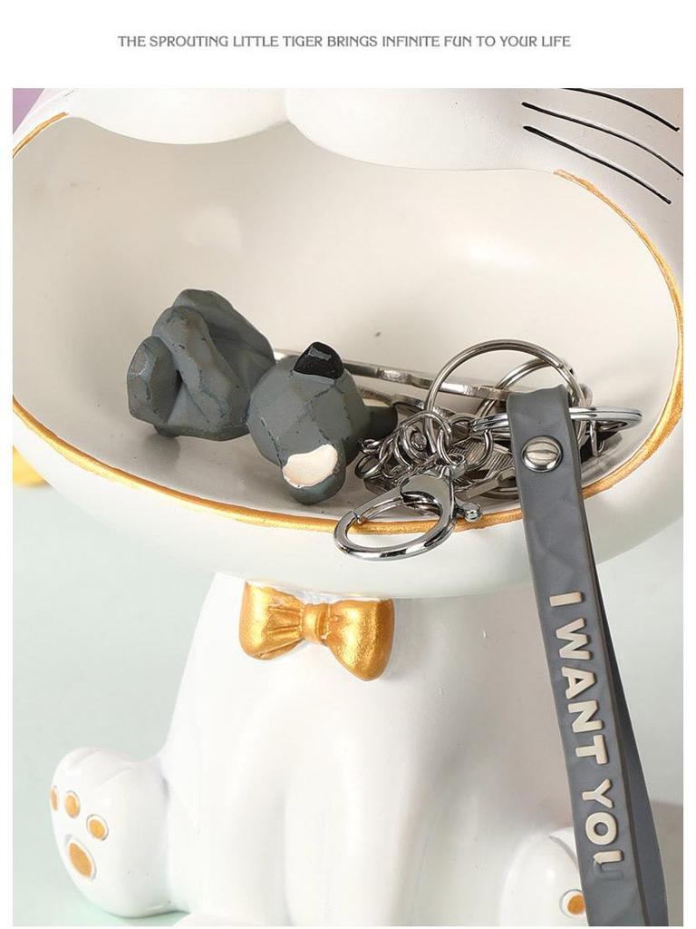 Креативное украшение из смолы в стиле кошки люкс для домашнего декора и хранения ключей