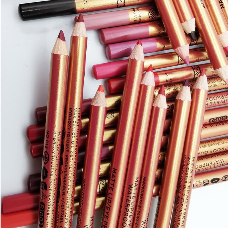 Двухцветный карандаш для губ, бархатная матовая помада, ручка для макияжа глаз, ручка для теней для век, прочный водонепроницаемый легкий легкий макияж, карандаш для бровей