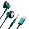 Type-C Wired In-Ear Metal Earphones with Built-In Microphone and Heavy Bass