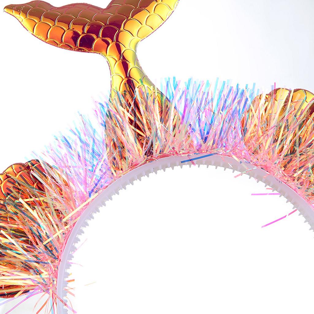 Взрослый Подростковый Мишурный Ободок Русалки Фестивальный Ободок для Волос с Рыбьей Чешуей для Рождественской Вечеринки Выступлений Марди Гра Головной Убор