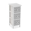 Armoire Étagère De Salle De Bain Benno - 62 X 25 X 29 Cm - Commode Avec 3 Tiroirs De Rangement En Bois - Blanc Et Gris - Versa