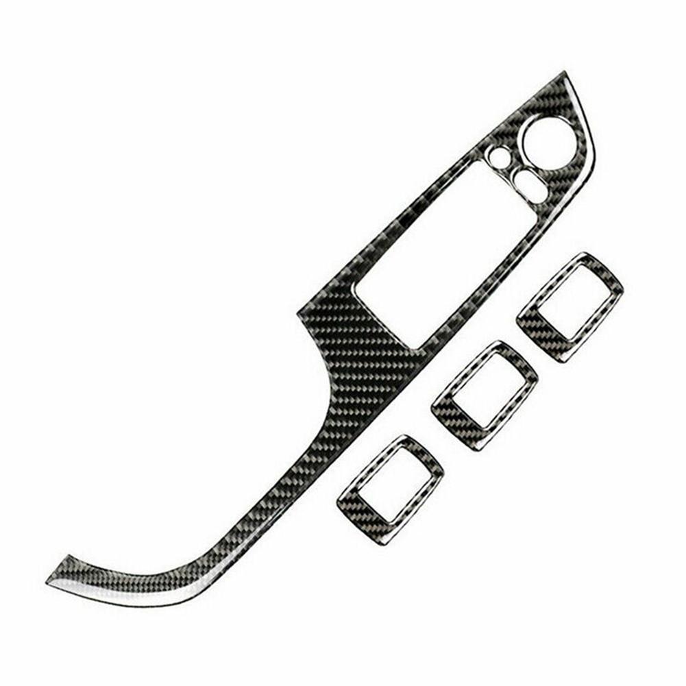 New Carbon Fiber Door Glass Switch Button Cover For 3 Series E90 2005-2012*