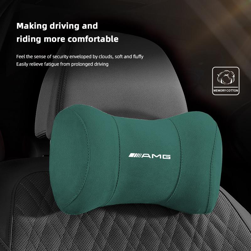 Car Headrest Neck Support Seat Lumbar Cushion Breathable Soft Neck Pillow Auto Accessories For Mercedes Benz AMG A B C E G CLA