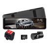 MAXWIN Drive Recorder Зеркального типа 2K дюймов Передняя и задняя 2 камеры Одновременная запись Цифровое внутреннее зеркало Широкий ЖК-дисплей 1080P Задняя камера microSD32GB