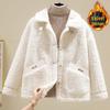 Women's 2025 Winter Loose Fit Lambswool Short Coat with Thick Fleece