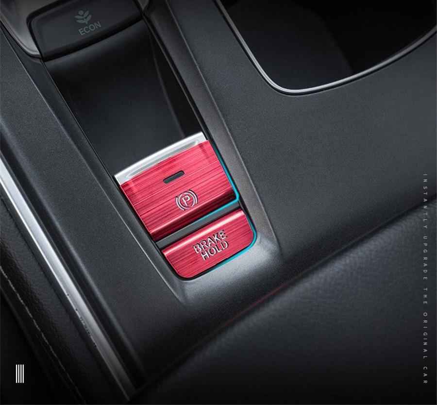 2 шт. Алюминиевая накладка на кнопку P Gear BRAKE HOLD для Honda Accord 2018-2019 Красный