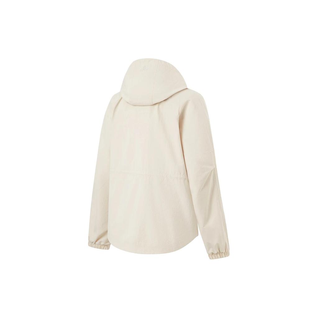 Li Ning Fitness Series Solid Color Zip-Up Hooded Sports Loose Windbreaker Women Outerwear Gravel-Gray AFDU084-1