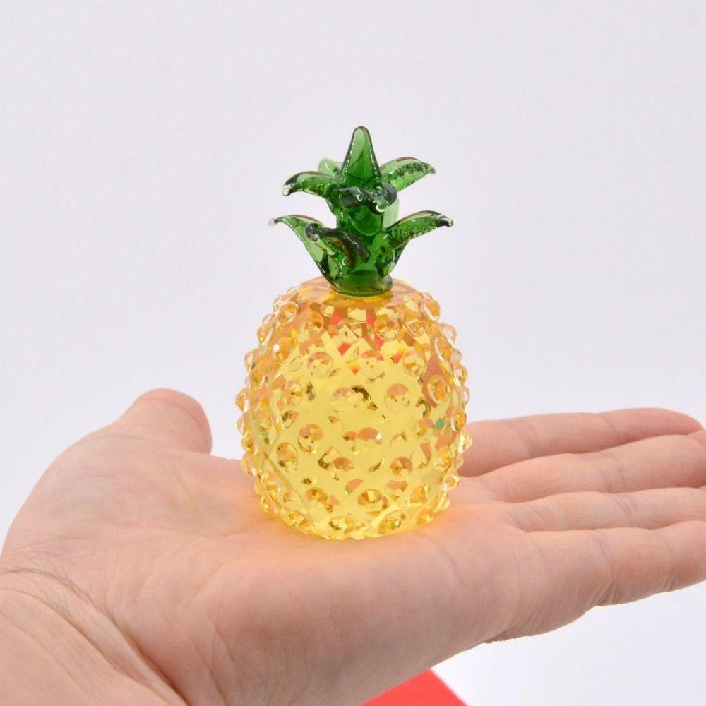 Яркая хрустальная статуэтка из хрустального фрукта, настольное украшение ручной работы, маленькая статуэтка из фрукта для дома