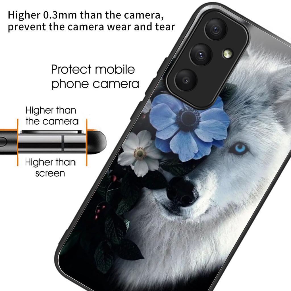 Для Samsung Galaxy A35 5G Чехол Противоударный ТПУ+Закаленное стекло С печатью рисунка Задняя крышка телефона