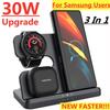 15W 3 In 1 Wireless Charger Stand Fast Charging Dock Station for Samsung Z Fold 4 3 S21 Galaxy Watch 5 5 Pro 4 3 Active 2 Buds