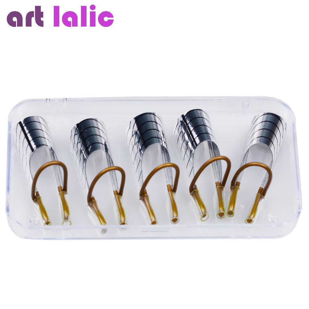 5Pcs/Set Nail Art Reusable Nail Forms for UV Gel Manicure Nail Tips Extension Guide Tools