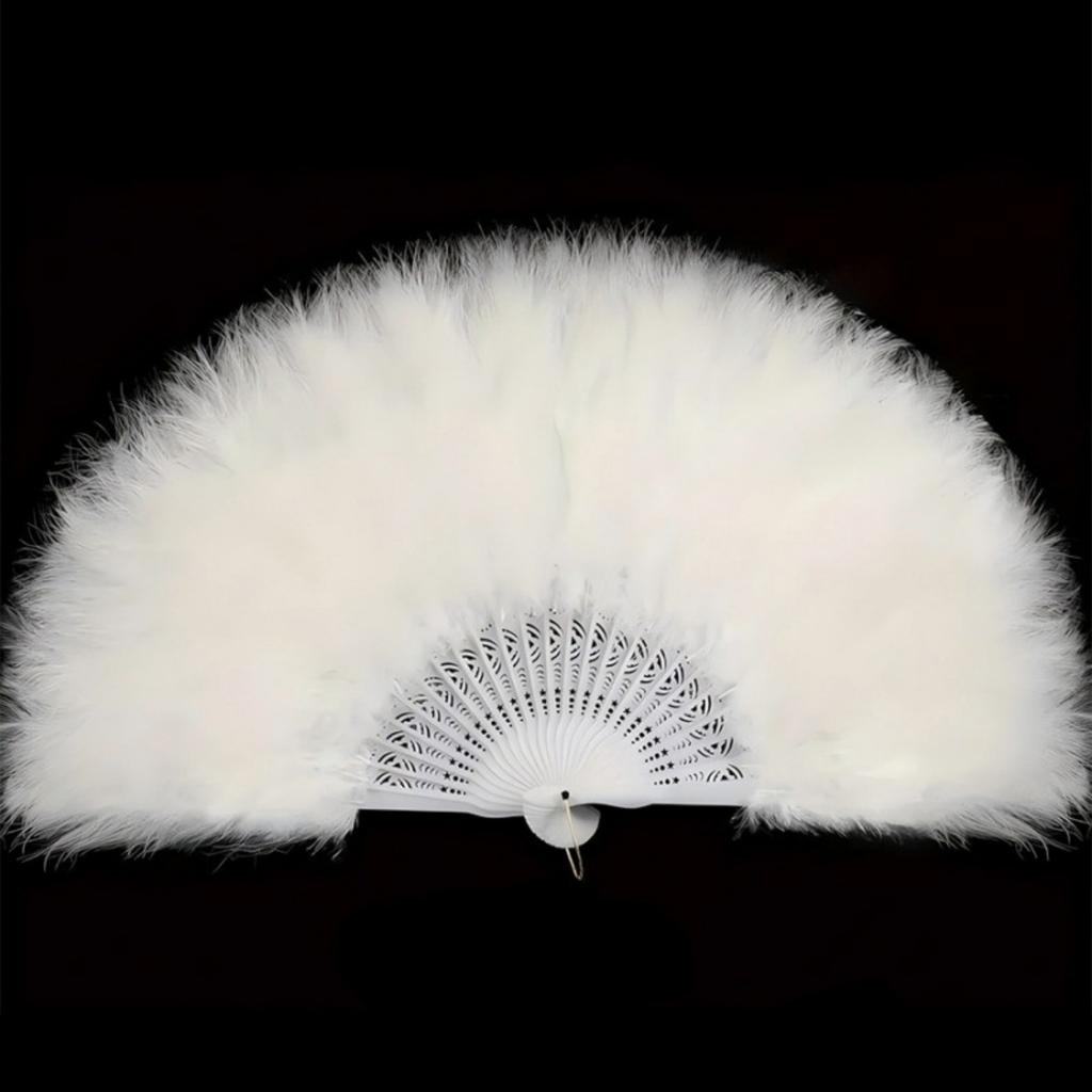 20s Vintage Feather Fan Flapper Dance Roaring Gatsby Burlesque Handheld Marabou Feather Fan Flapper Accessories