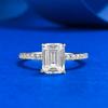 Rectangle Small Sugar Cube 6 * 8 Ring High Carbon Diamond Ring Female Simple