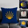 1pc Yellow Camino De Santiago Scallop Pillow Case Square Bedroom Sofa Leisure Comfort Cushion Car Living Room Home Decoration