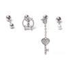 Women's Bar Set Piercing 0.8mm 4-Piece Chain Earrings