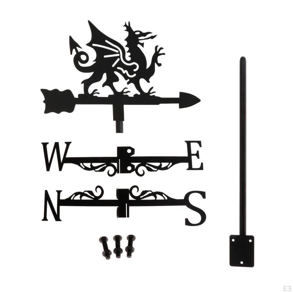 Железный флюгер Индикатор направления ветра Флюгер для крепления на заборе на крыше для вечеринки в саду