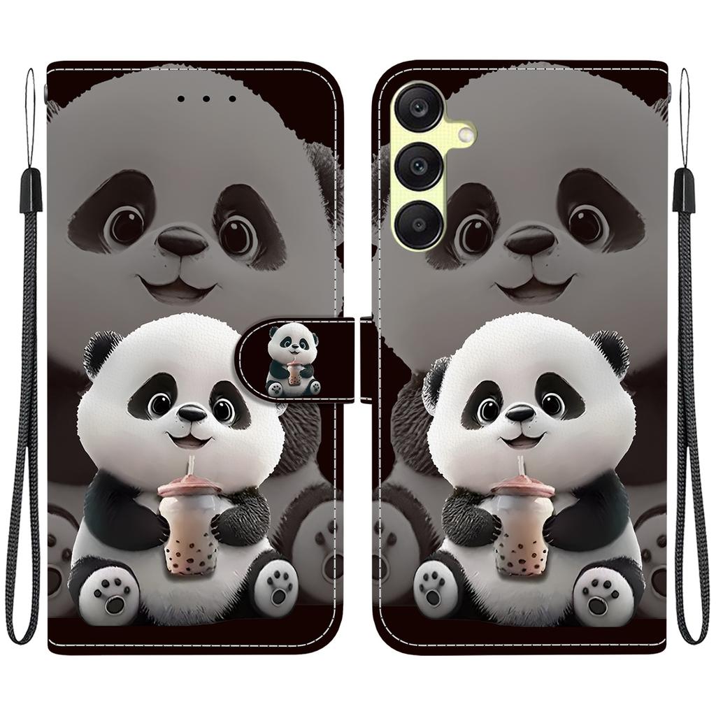 Чехол-книжка из искусственной кожи ручной работы для Samsung Galaxy A25 (SM-A256E/A256B)- Противоскользящий ударопрочный чехол с ремешком на запястье и дизайнами в виде сердец/роз и кошек