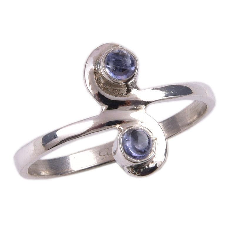 Натуральный драгоценный камень танзанит 925 пробы стерлинговое серебро ювелирное кольцо размер 8 f2f51