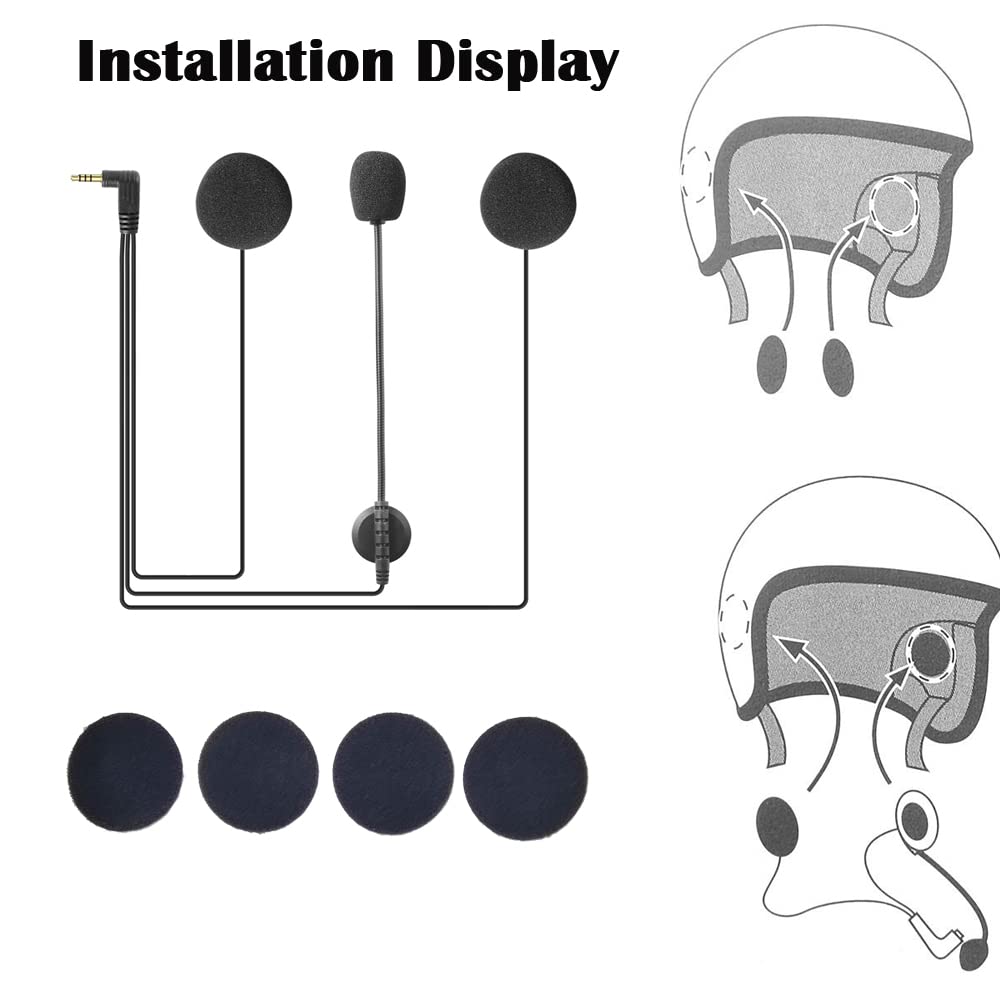 Motorcycle Intercom Accessories for Microphone Headphone Hard Cable Headset and Clip for Motorcycle BT Bluetooth Intercom V6/V4,