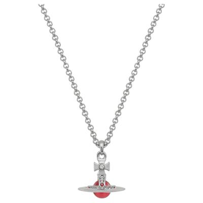 Новое Petite Orb London Лимитированная серия Маленький красный кулон-сатурн Ожерелье Женское ожерелье Серебро 63020225-02P186