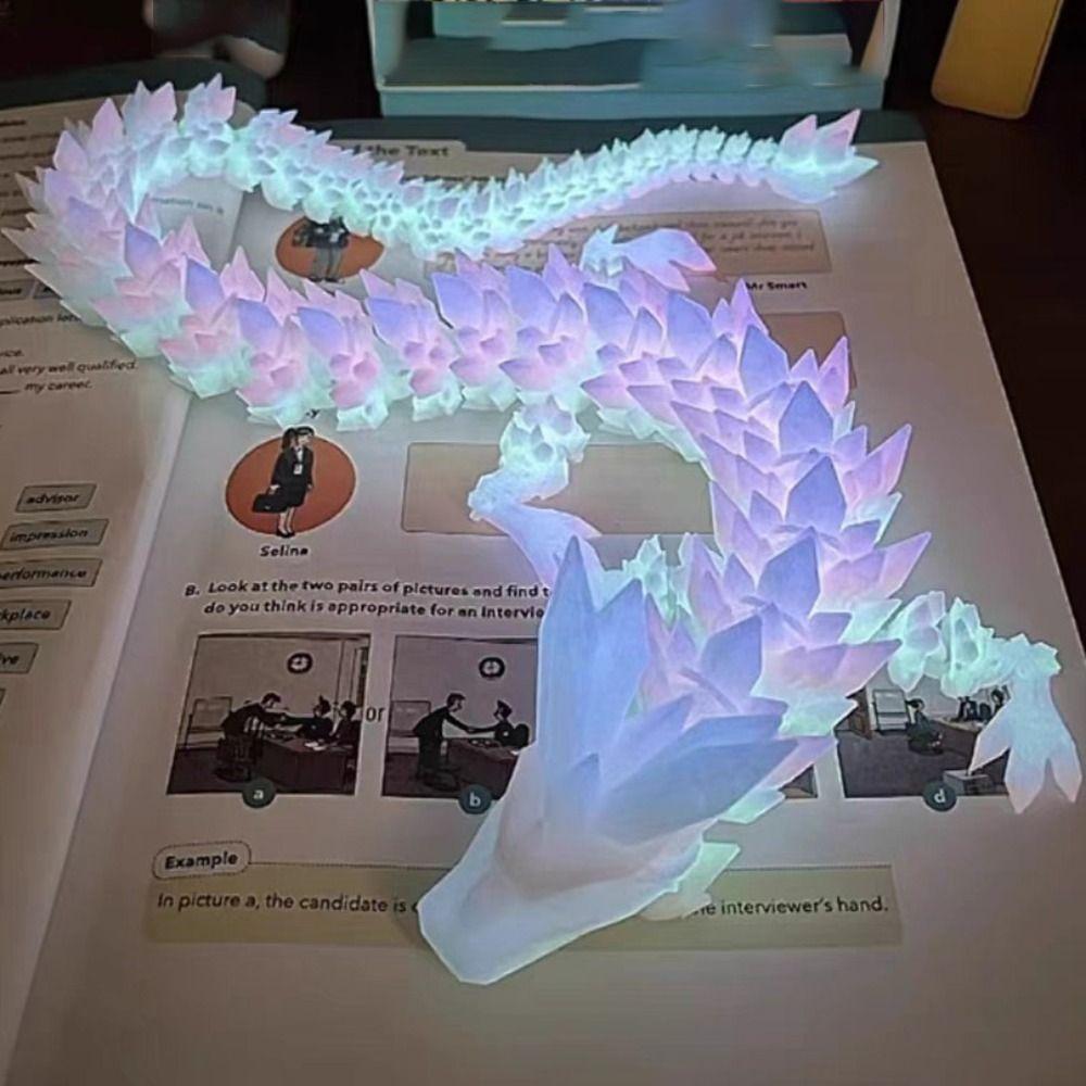 Multi-Jointed Movable Dragon Toy Luminous Articulated Dragon  Home Decoration Ornaments