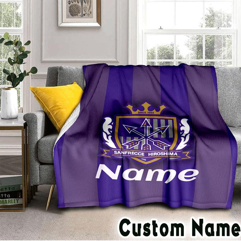 Custom Name Sanfrecce Crest Throws Blanket Flannel Blankets for Couch Bed Gifts for Men Women Picnic blanket Christmas fan gifts