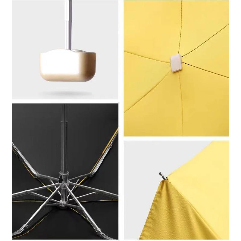 Ультралегкий женский мини-зонт с 50-кратным складыванием, защита от солнца и ультрафиолета, зонт двойного назначения, карманный зонт от солнца