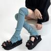 Осенне-зимний новый пикантный вязаный чехол для ног для девушек в балетном стиле с пуговицами, вязаный ворсовый цветной чехол для носков для женщин